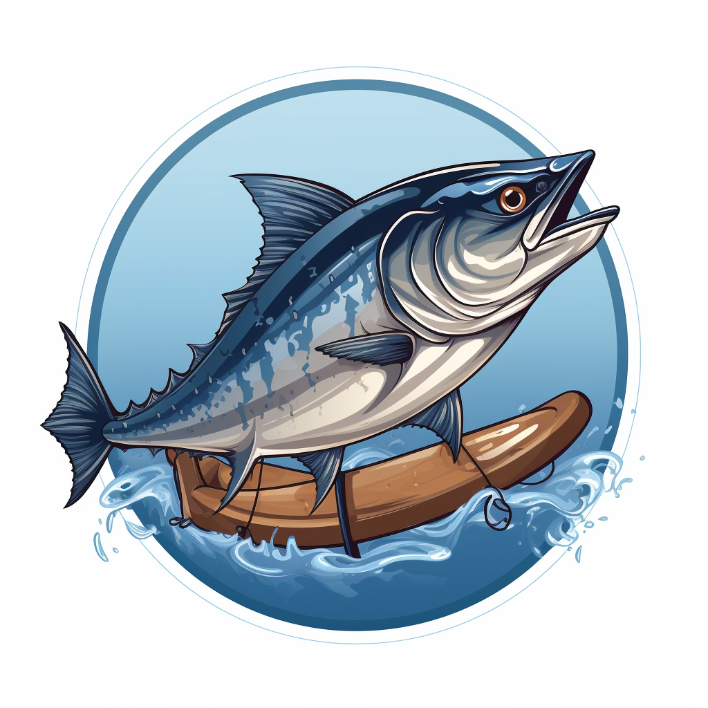 Fishing gear store sticker logo