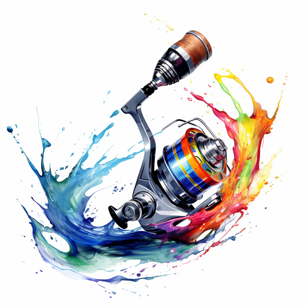 Cool Fishing Pole Reel Illustration