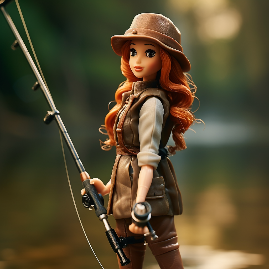 Realistic Fly Fishing Woman Doll