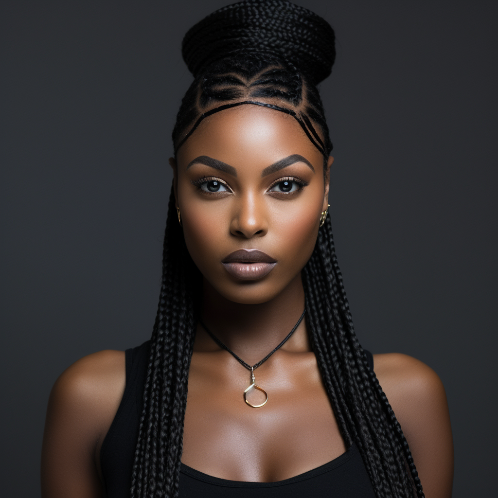 Fit black woman with box braids