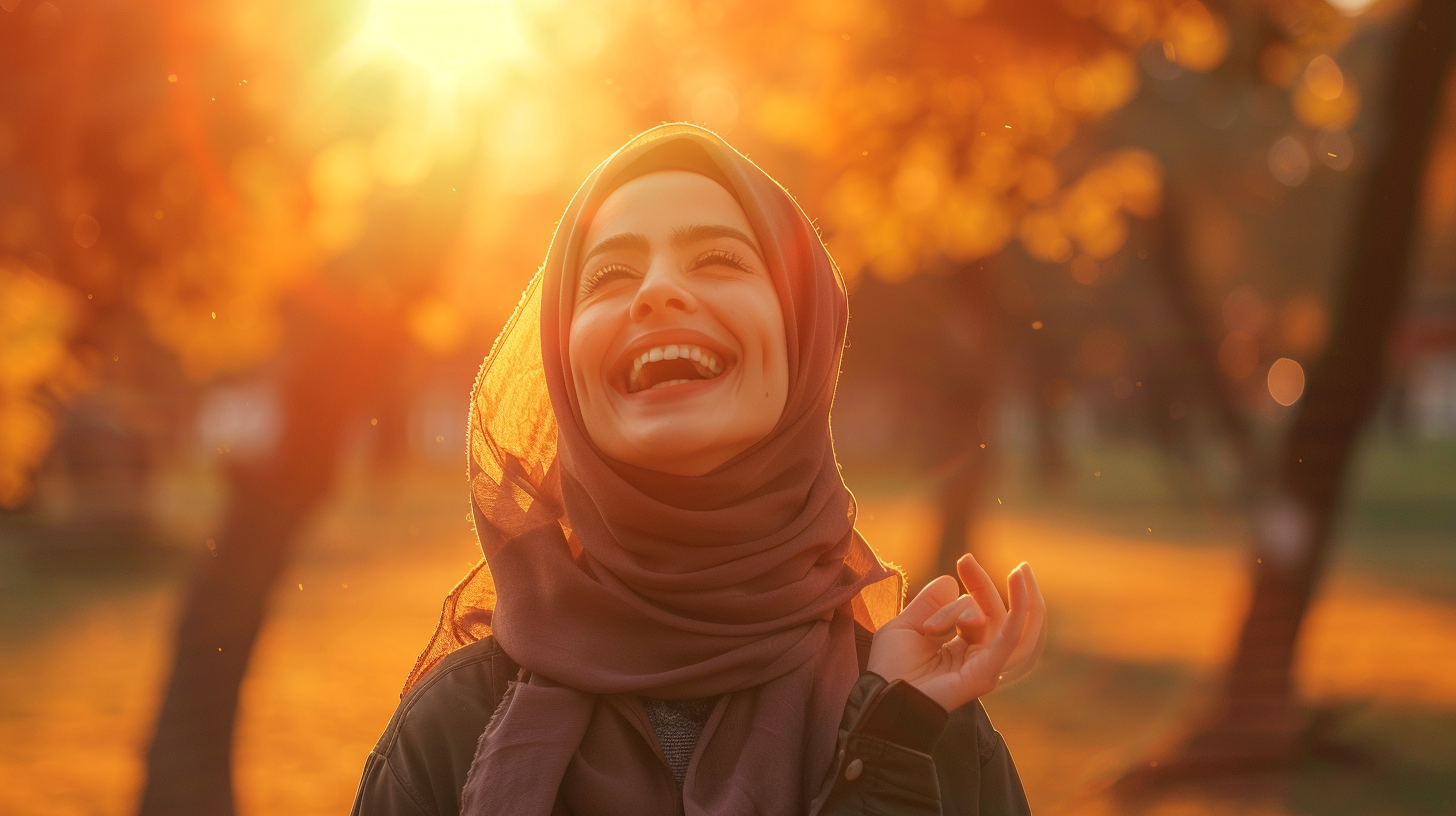 Woman in Hijab Stretching Outdoors