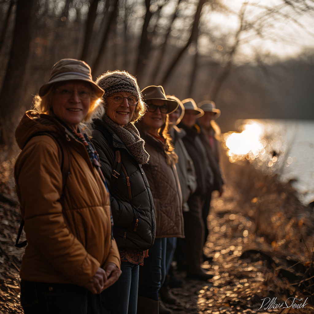 Group of happy people enjoying a fitness walk