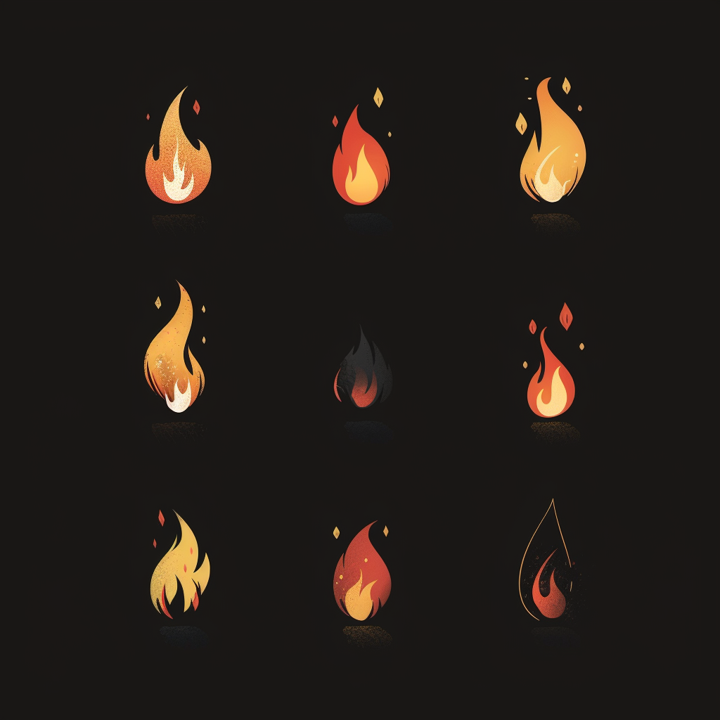 Flame logo design graphic rustic