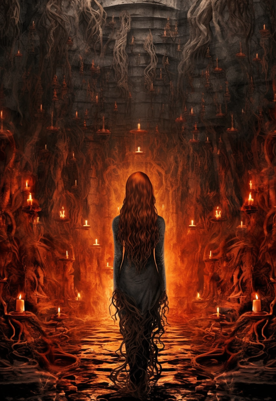 Flame-haired woman in catacomb art