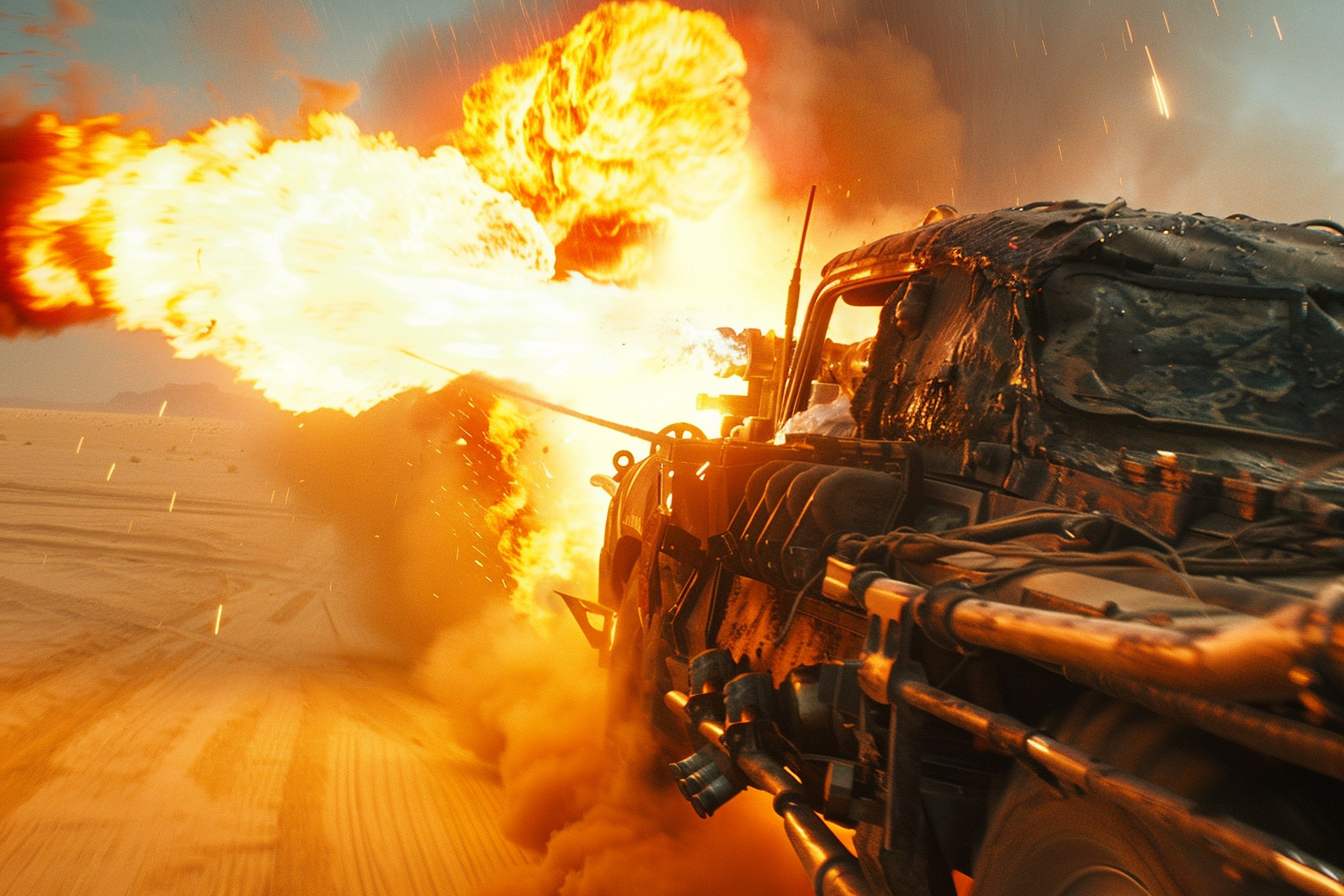 Close-up Flamethrower War Rig