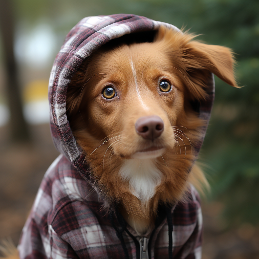 Cozy flannel pattern for pet hoodie