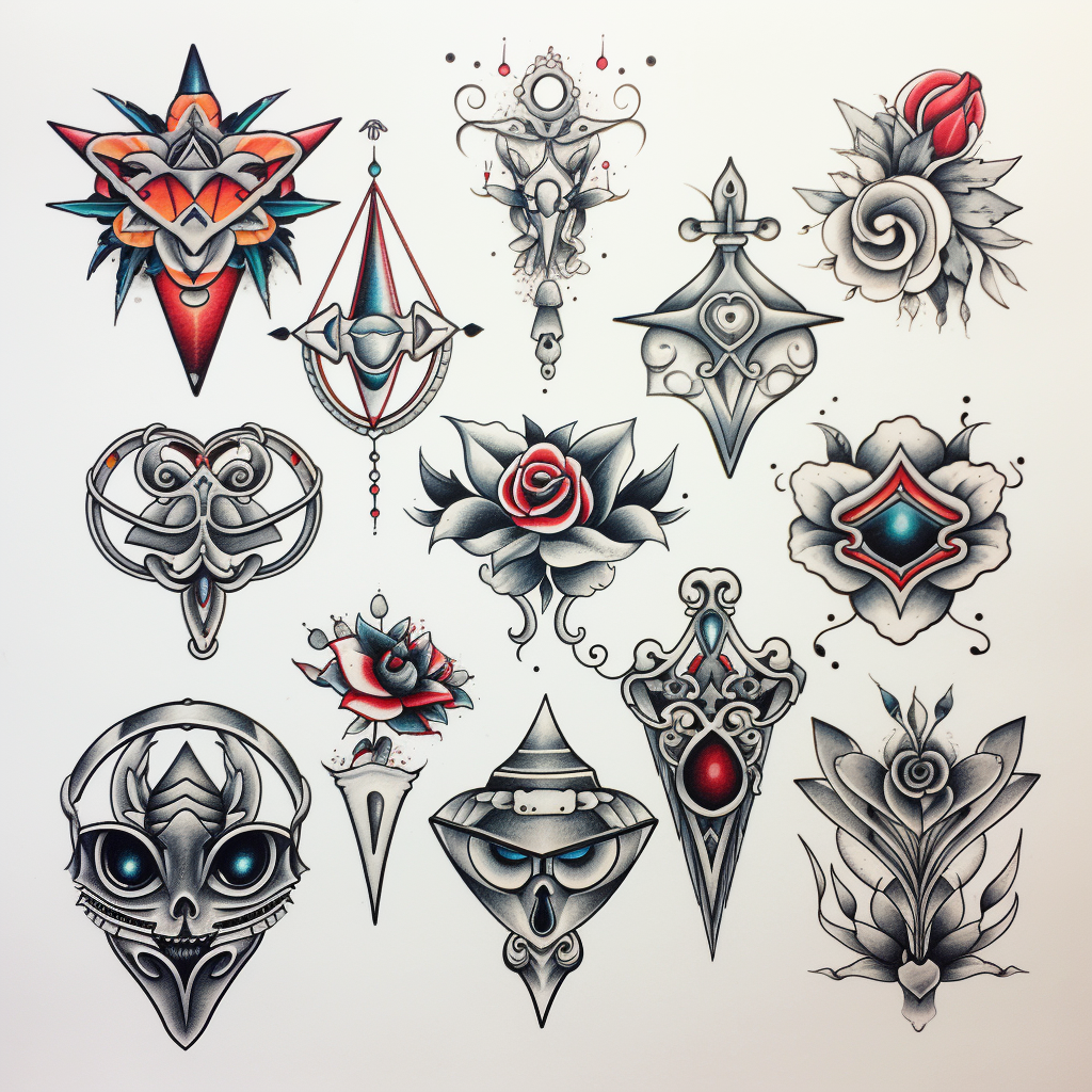 Ornamental Style Tattoo Flash Sheet