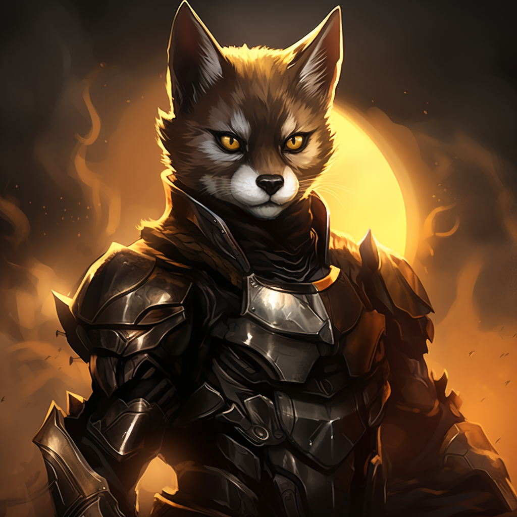 Superhero Flash as a Knight with Pet Fox