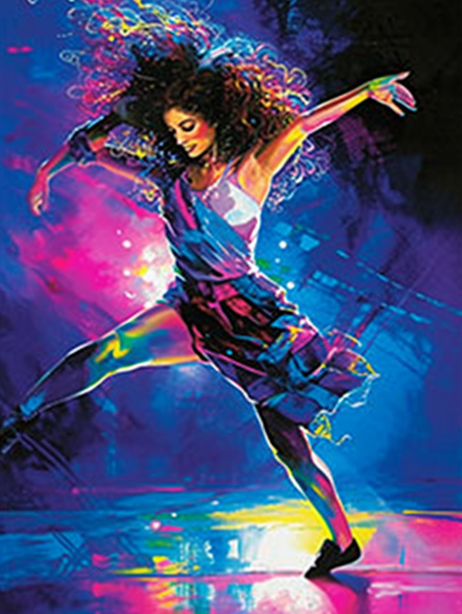 Flashdance Movie Poster Woman Dancing Curly Hair