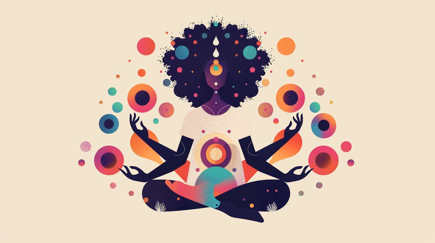 Chakras meditation minimalist vector art