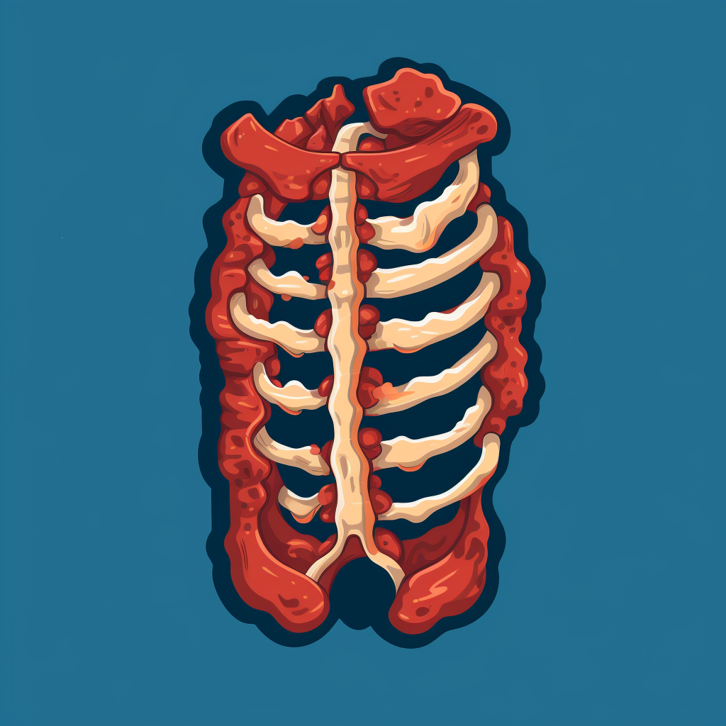 Cartoony ribs in flat design