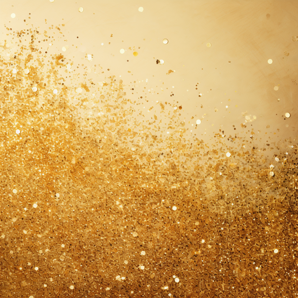 Gold Glitter Border on Flat Background