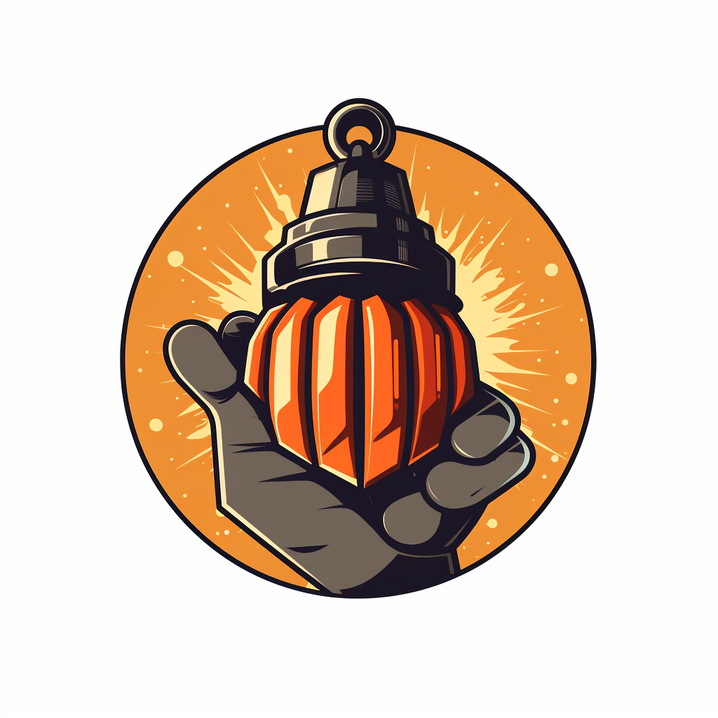 Flat grenade logo icon for criminal clan