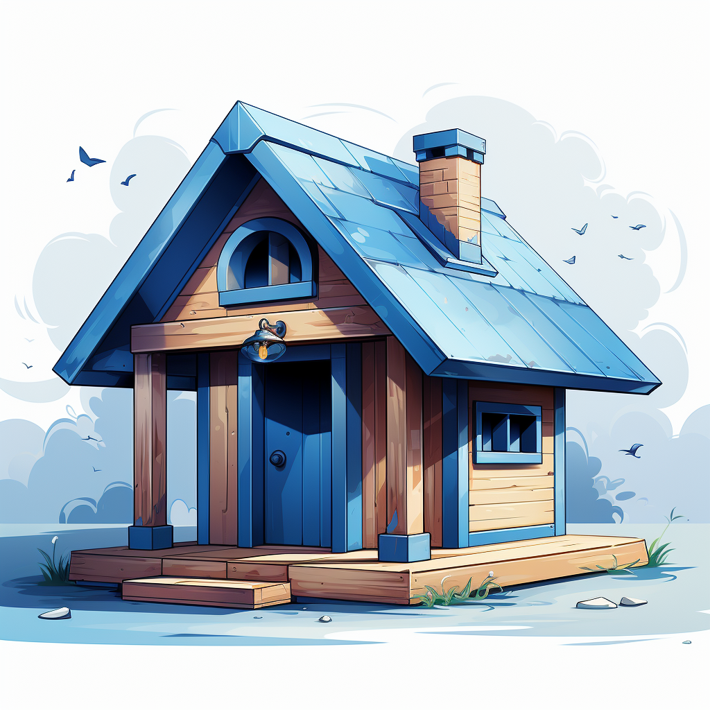 Flat Illustration Style Animal Shelter in Royal Blue