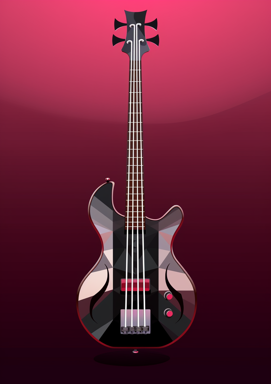 Flat modern 4-string bass illustration