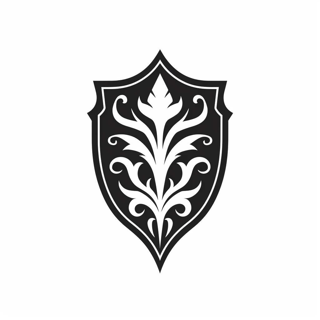 Flat shield fantasy medieval silhouette