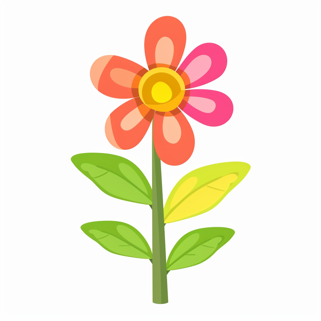 White spring flower flat icon