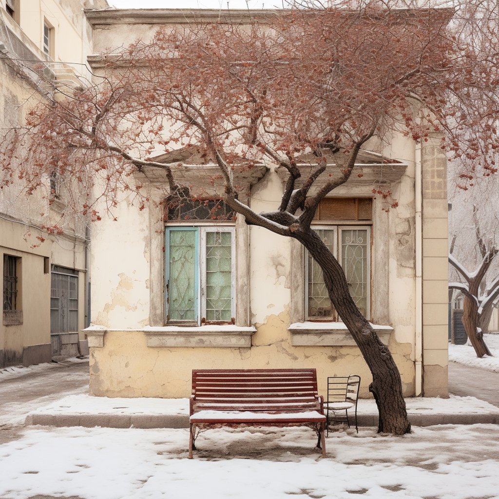 Flat in Baku covered in snow