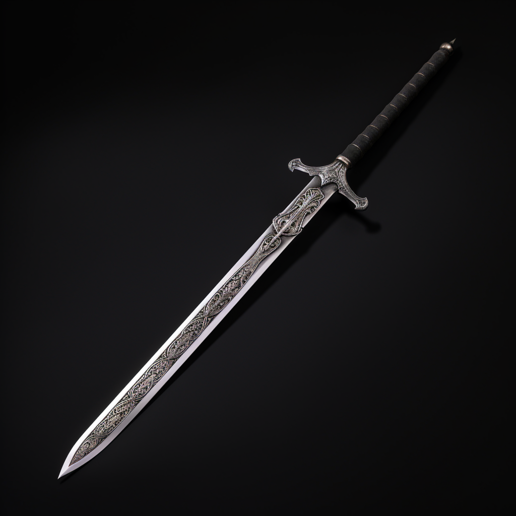 Flat sword on black background