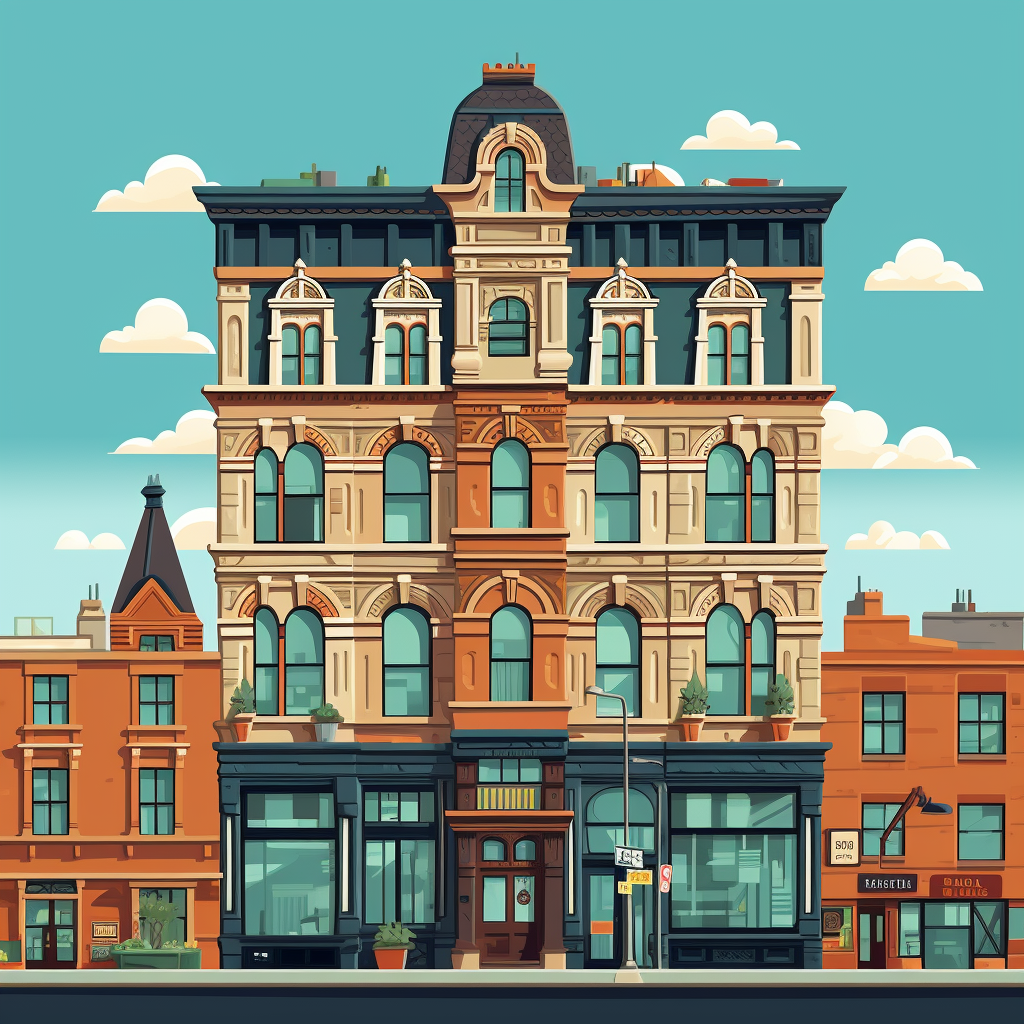 Modern flat vector building artwork