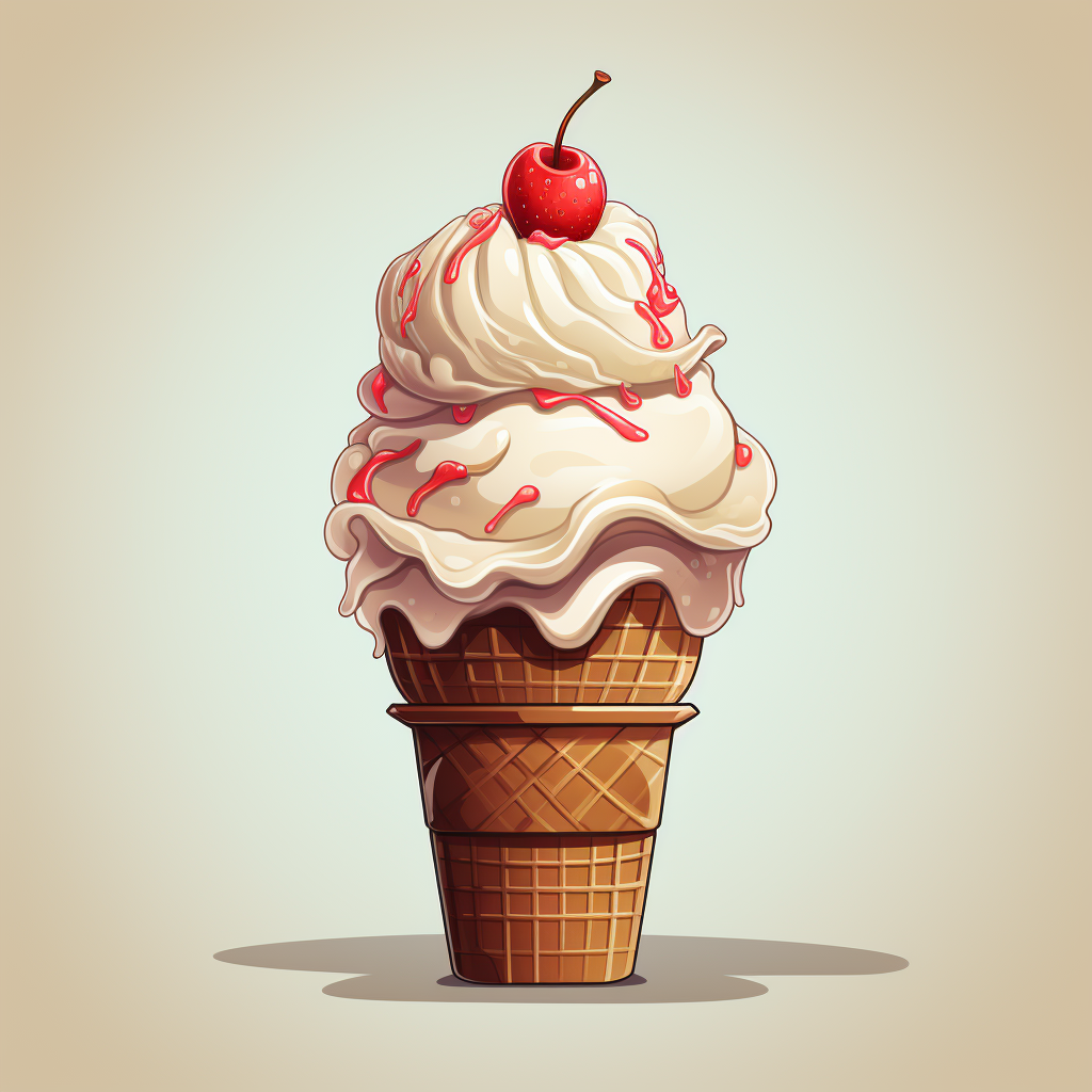 Yummy ice cream cone illustration