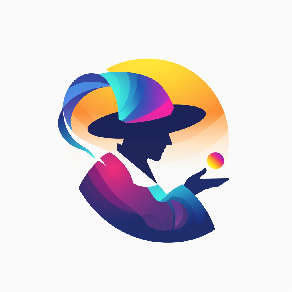 Simple gradient magician sports logo