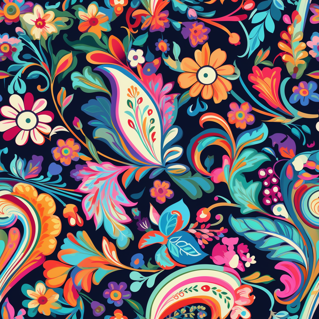 Colorful paisley seamless pattern design