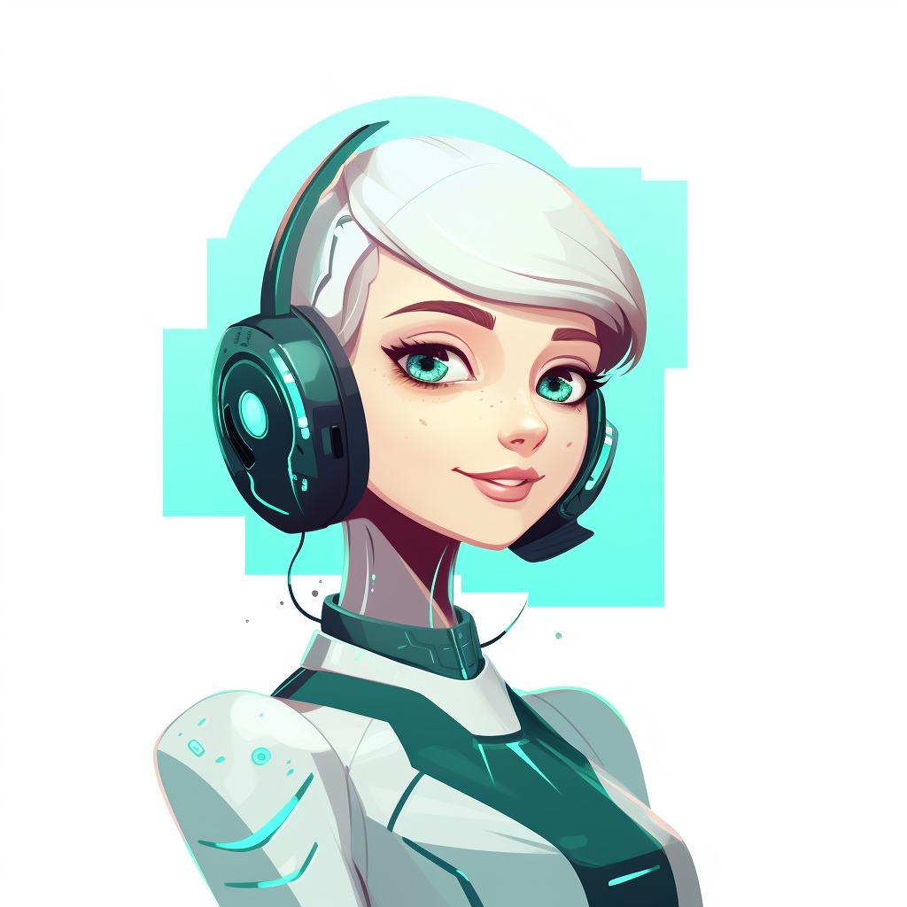 Robotic Female AI Assistant Illustration