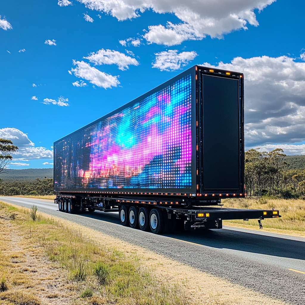 Black digital billboard trailer advertisement