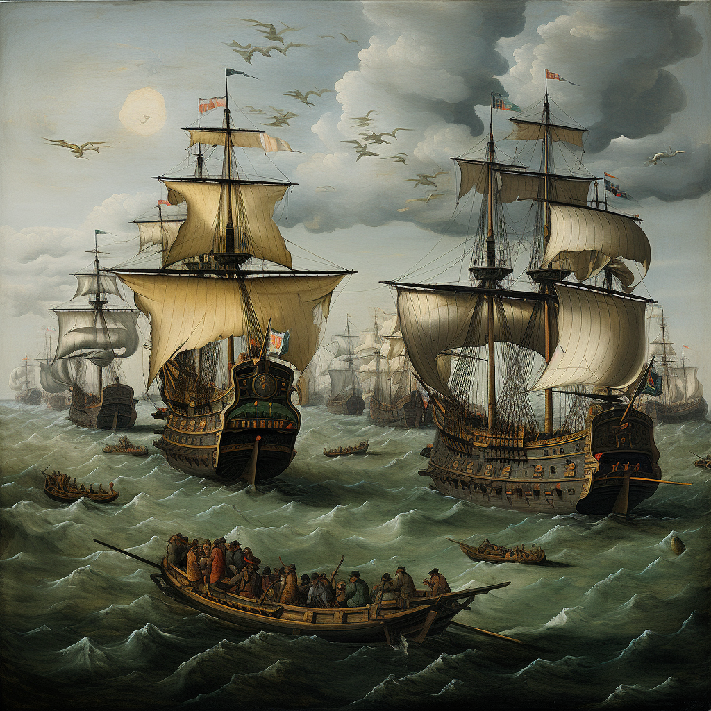 16th Century Fleet of Ships