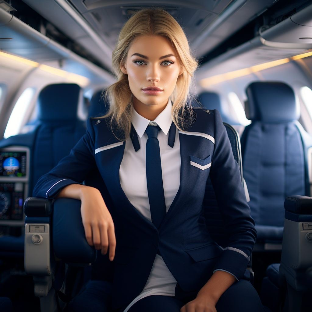 Gorgeous flight attendant in France