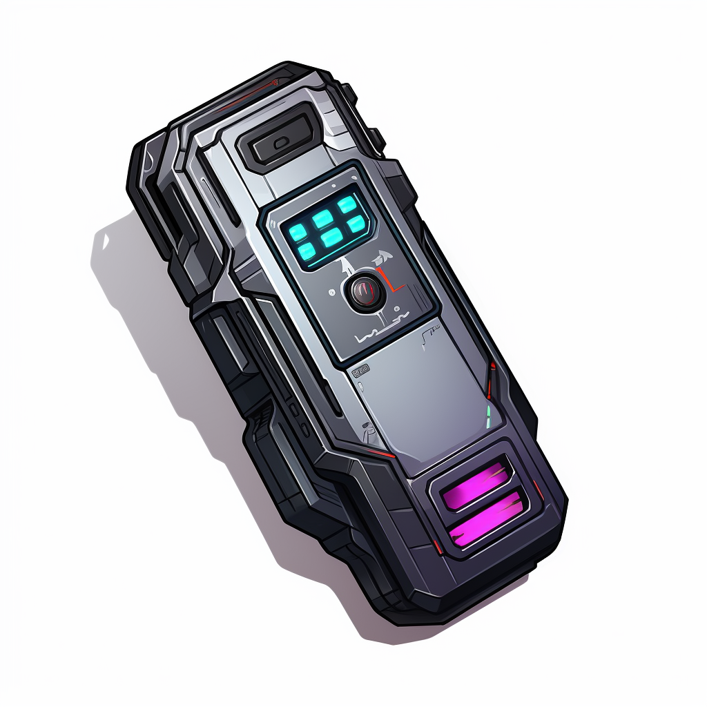 Cyberpunk flip phone illustration