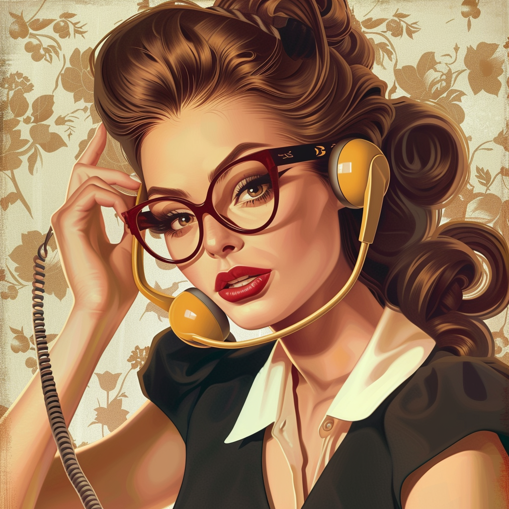 Flirty secretary talking on phone