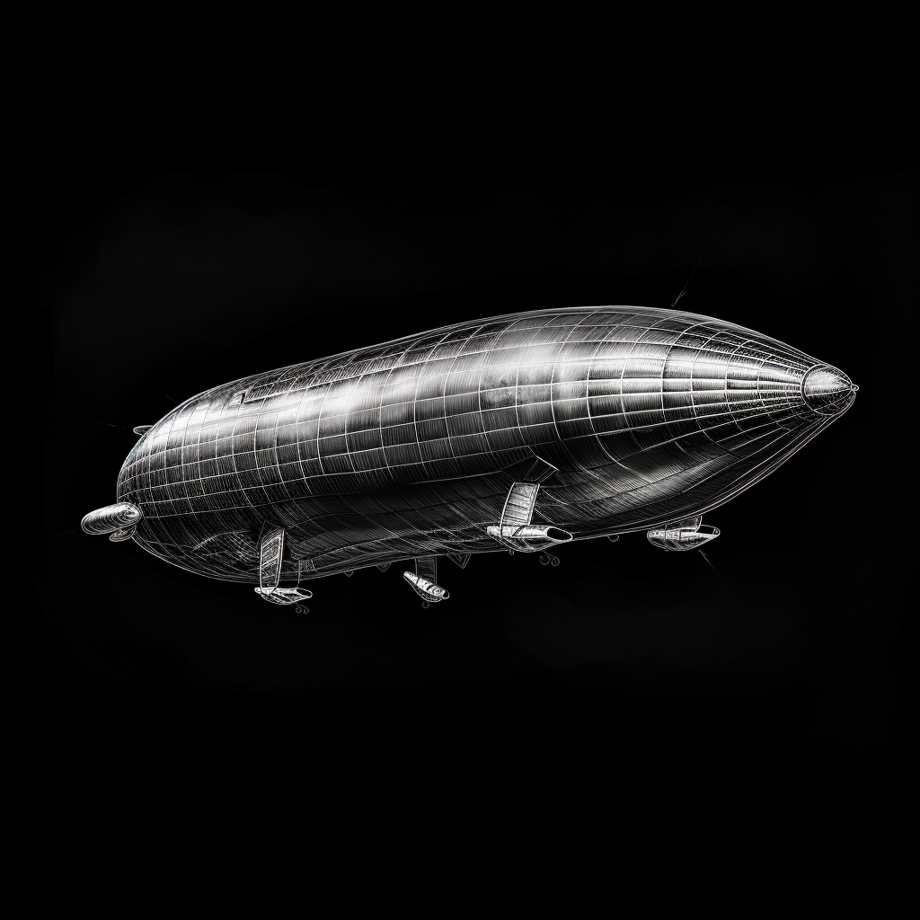 Hyper Realistic Floating Blimp in Graffiti Style