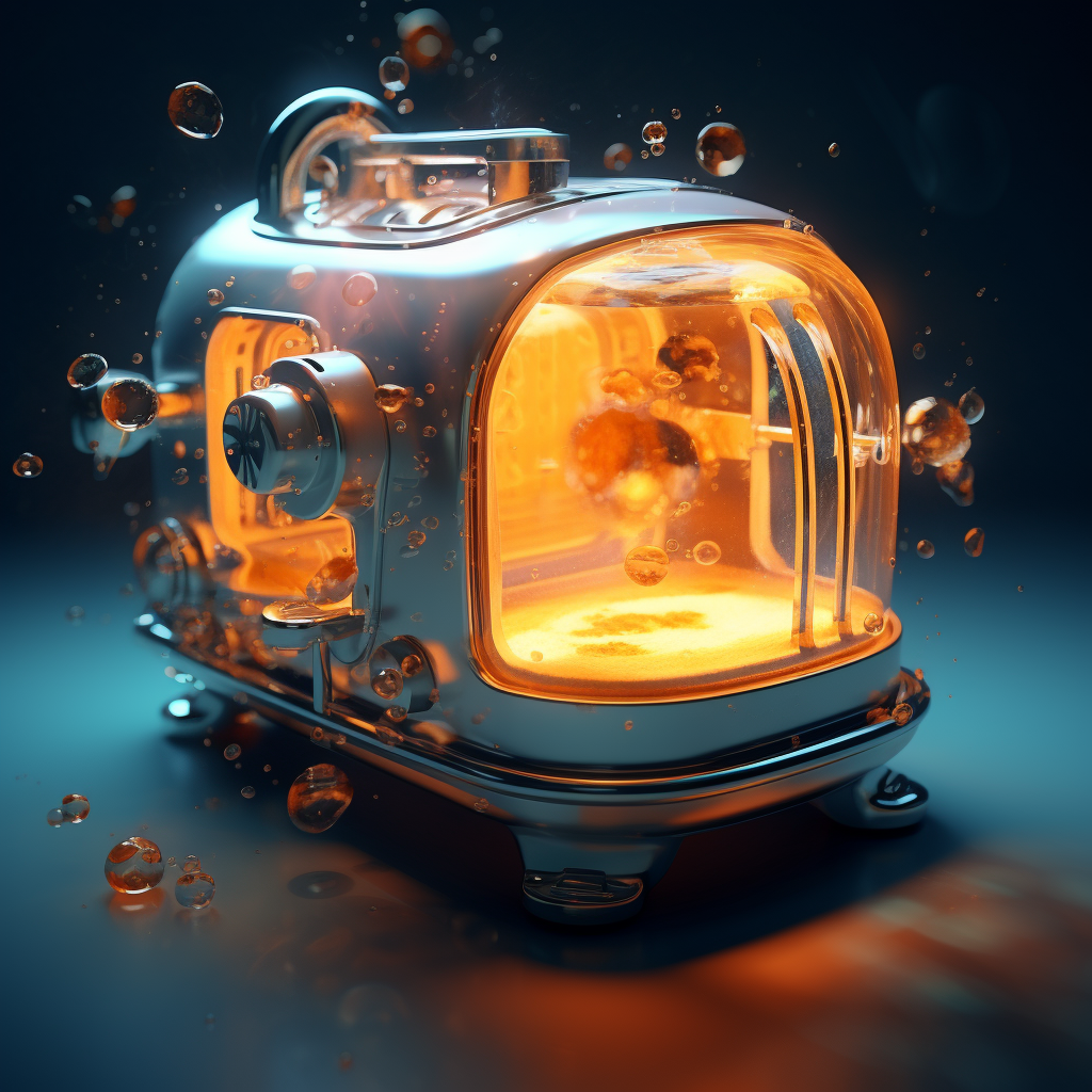 Floating bubble orange lights toaster