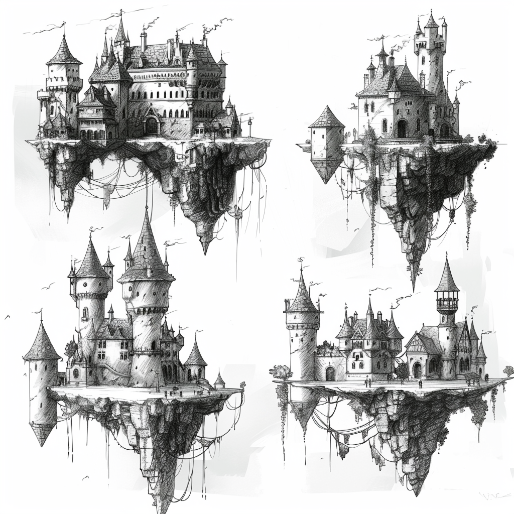 Floating Castle Versions Heroes Artwork