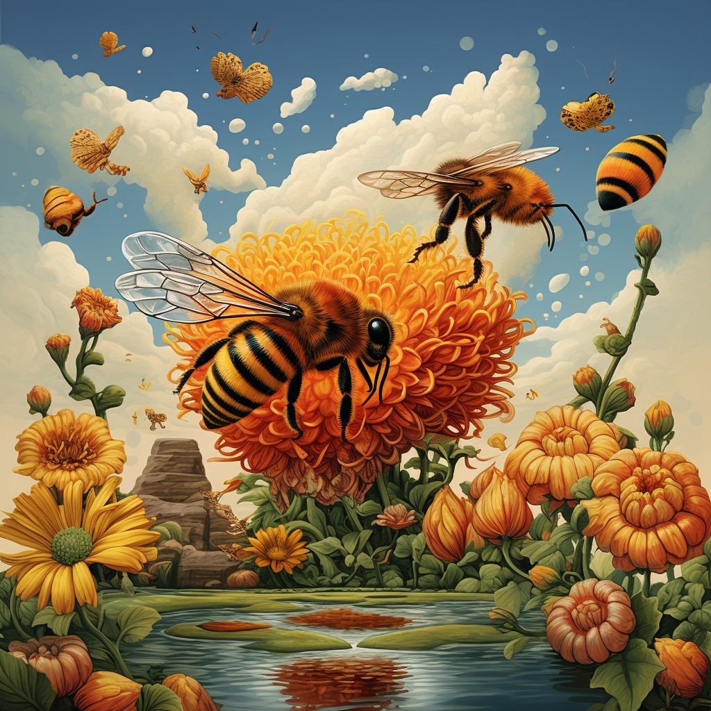 Elegant and Vivid Surreal Honeycomb Illustration