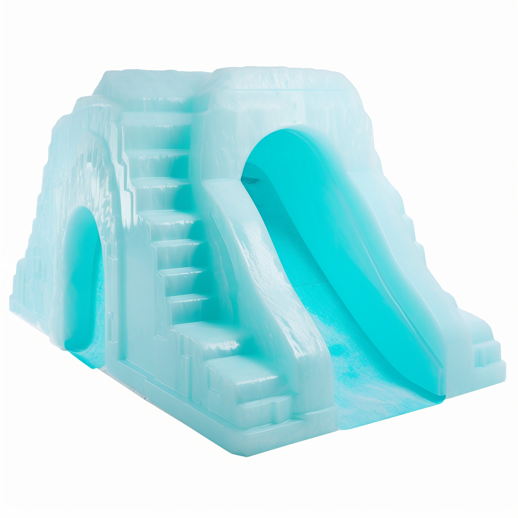 Colorful plastic igloo slide in icy design