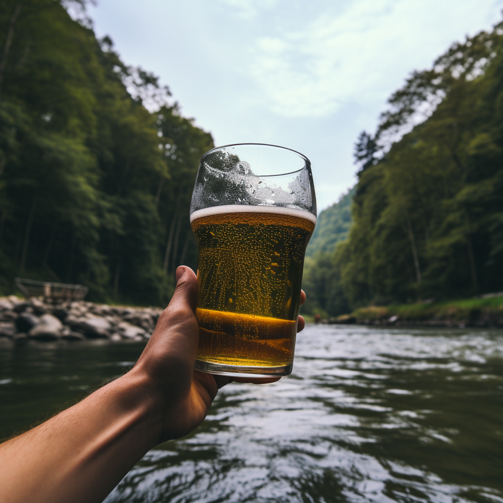 Floating river inter tube beer