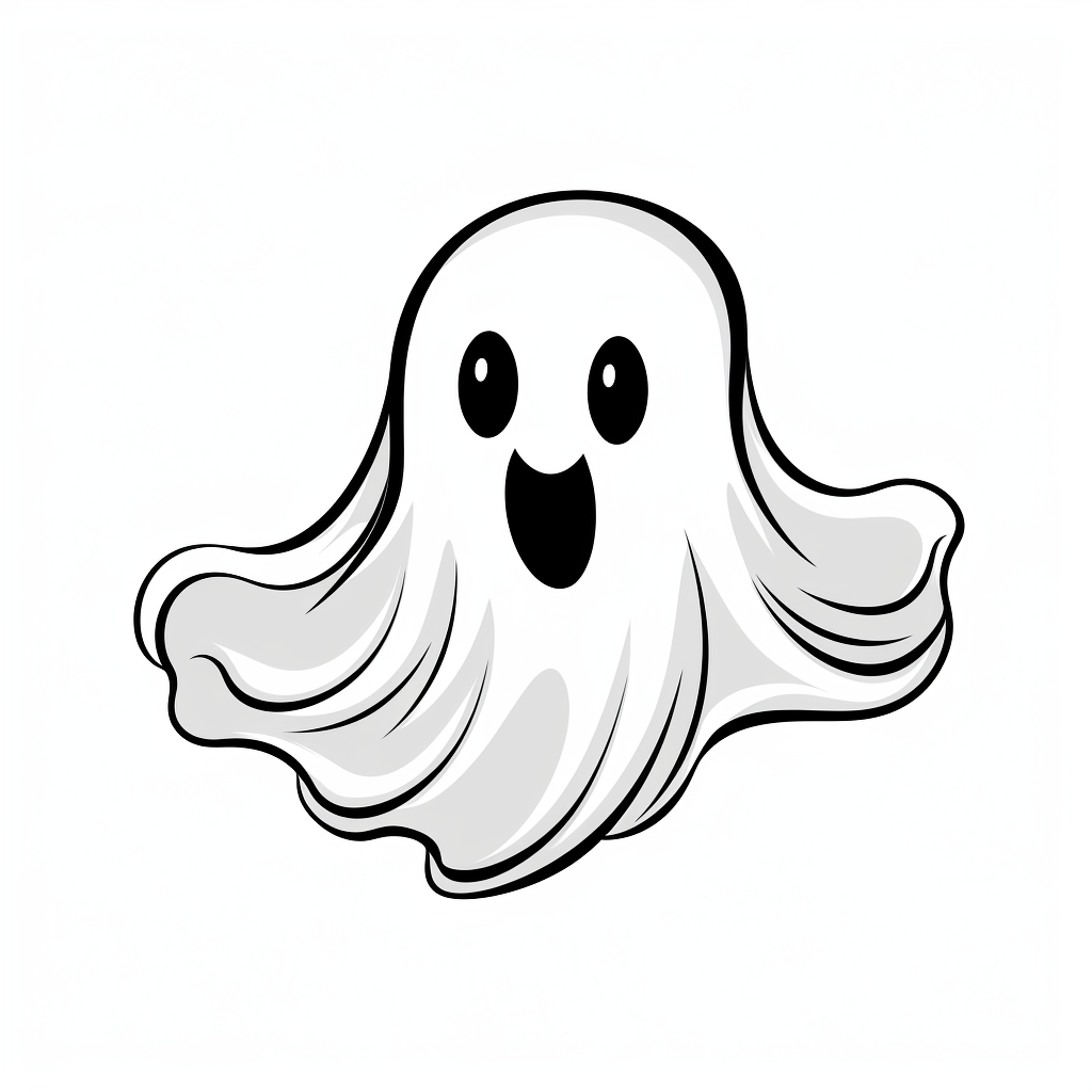 Cartoon ghost floating with tongue out