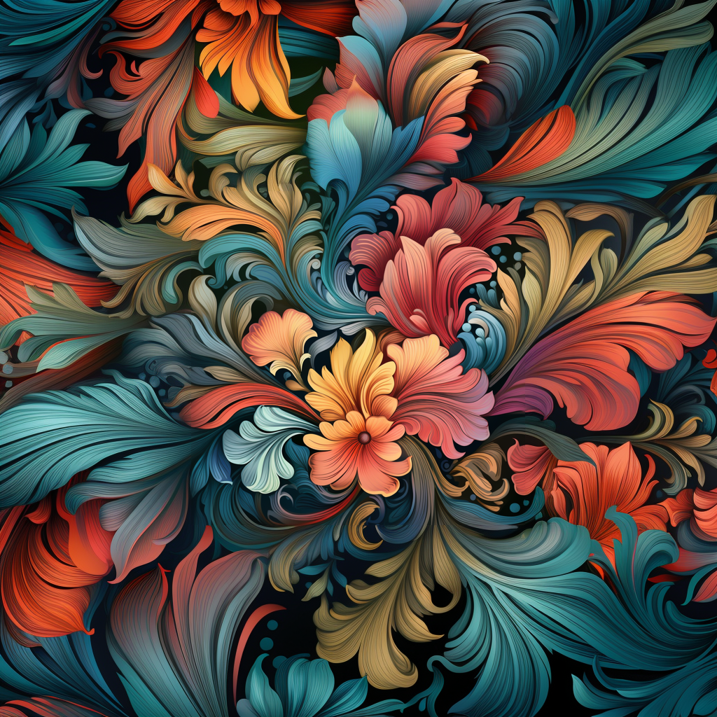 Floral patterns in art nouveau style