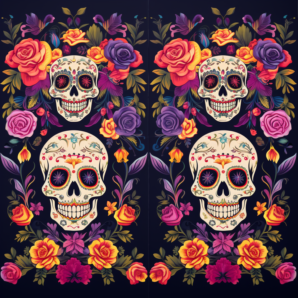 Floral sheet design for Day of the Dead