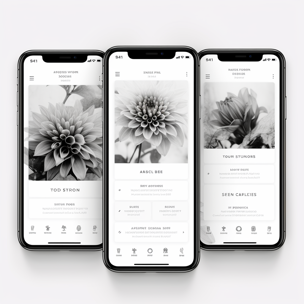 Wedding florist website wireframes