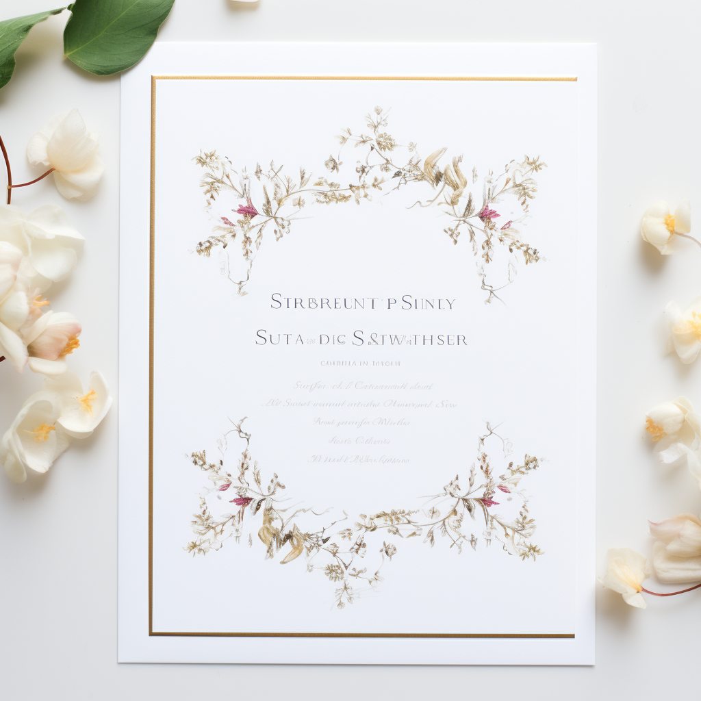 Subtle floral wedding invitation