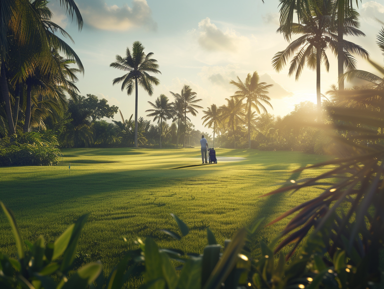 Florida Golf Course with Palm Trees