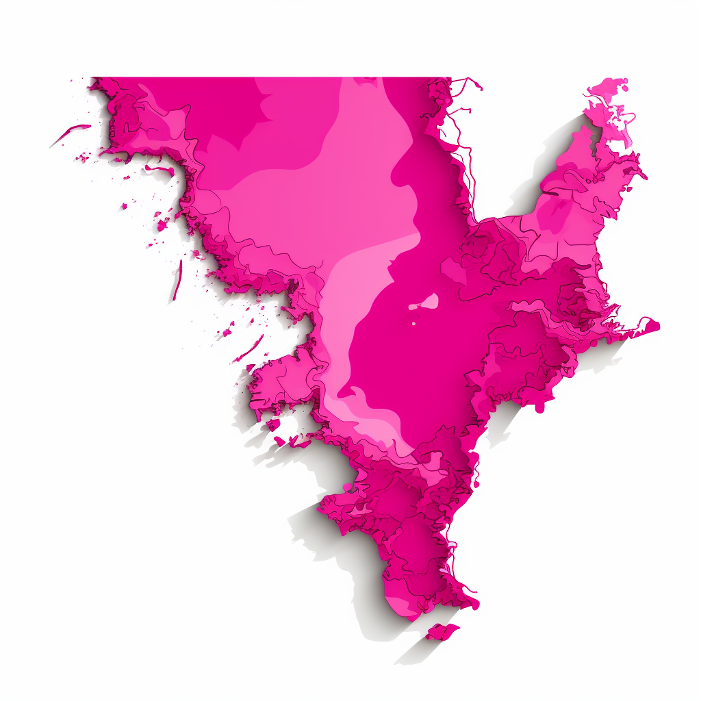 Hot Pink Florida Map