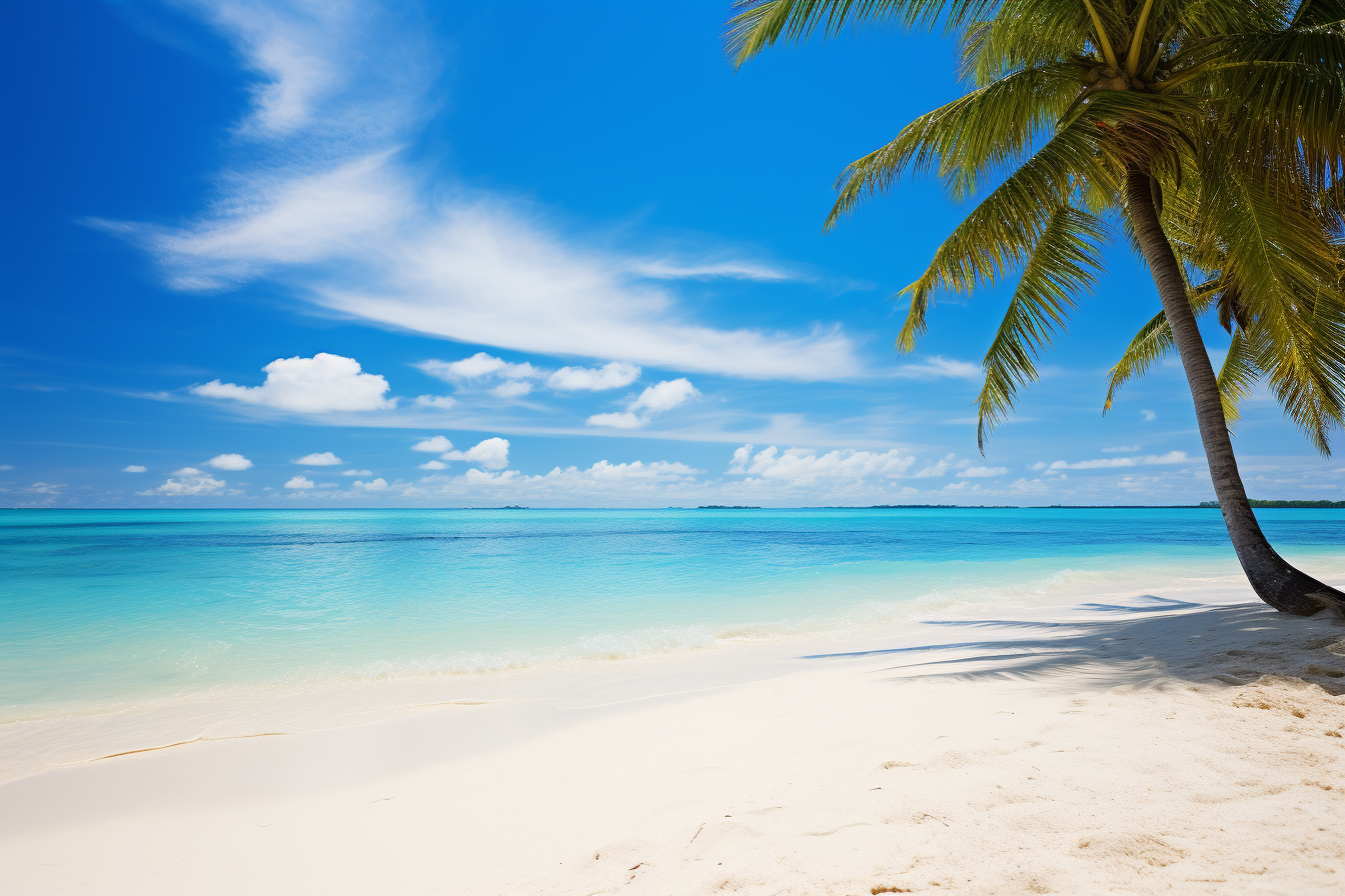 Beautiful Florida Beach with Palm Trees