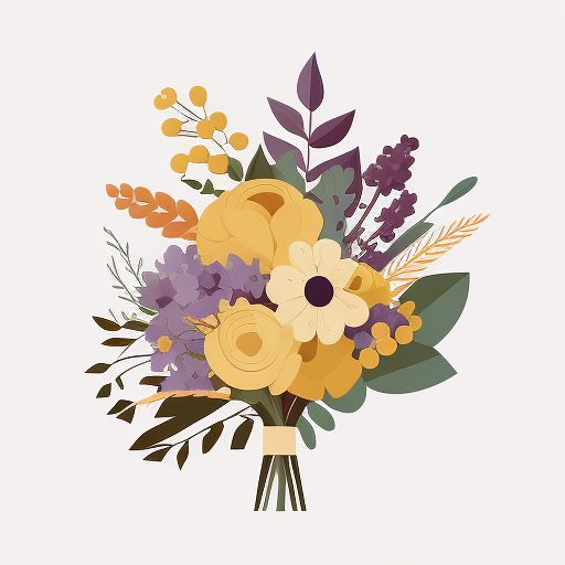 Simple flower bouquet flat icon