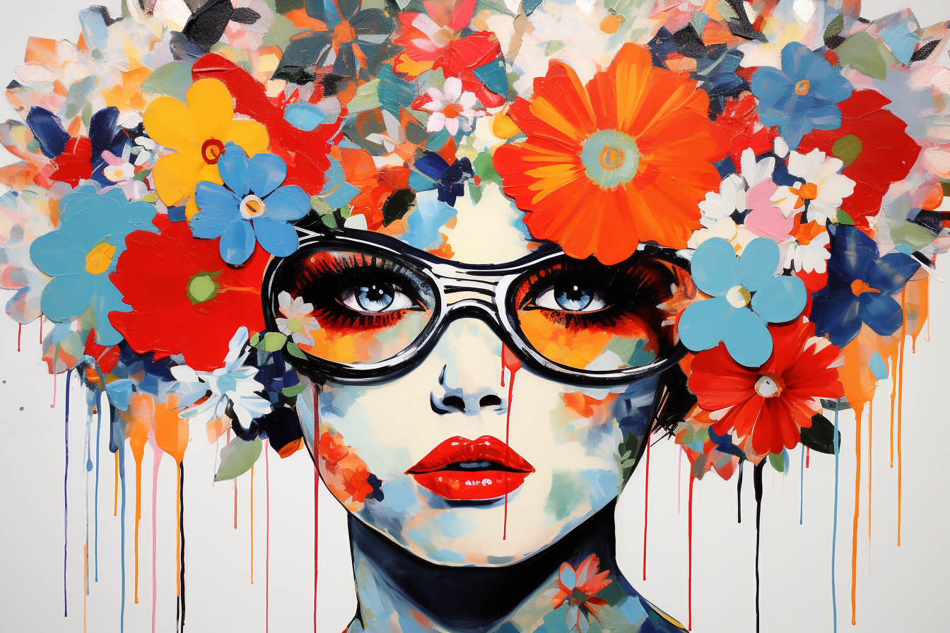 Colorful flower modern painting by Oliver Gal