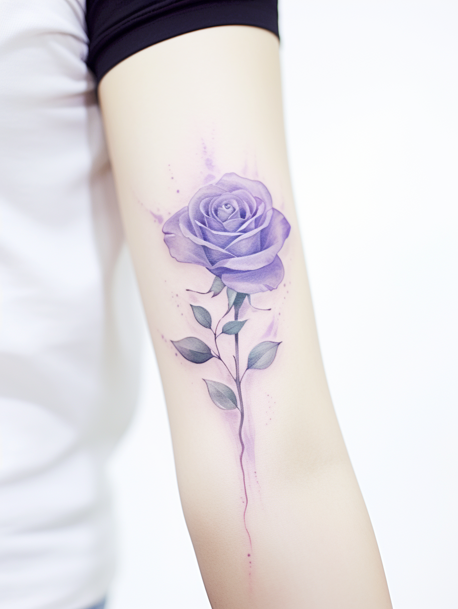 One-color flower tattoo design